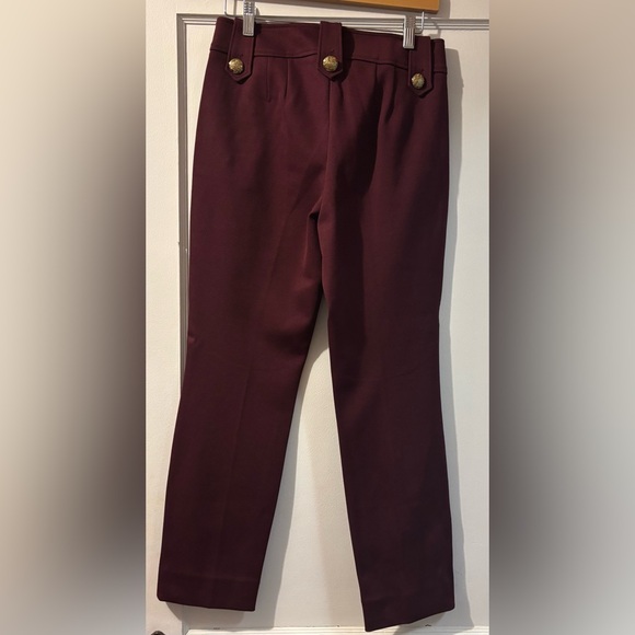 WHBM beautiful Jolie button pants. Size 4. Color burgundy - Picture 2 of 8